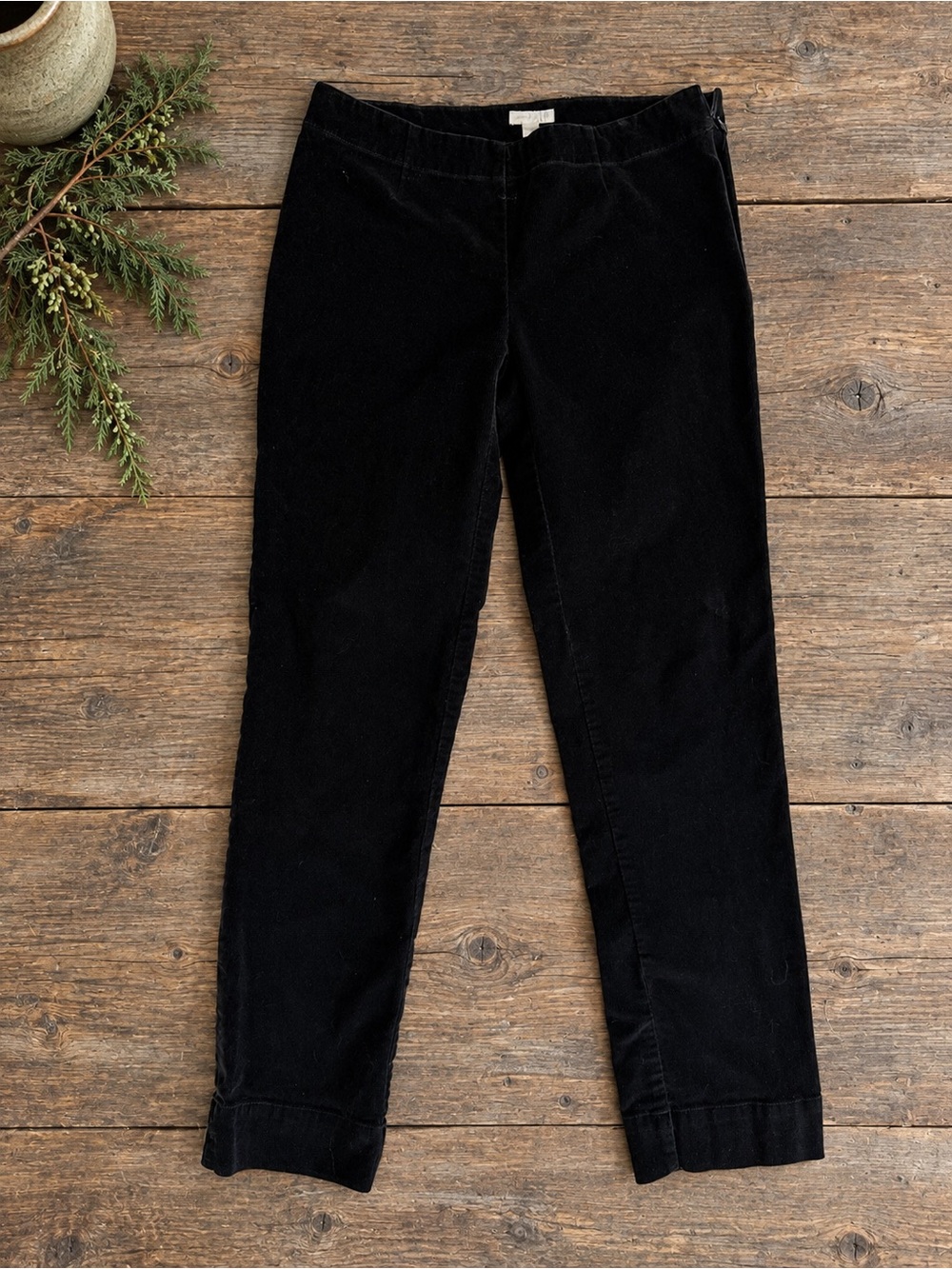 J. Jill Black Stretch Corduroy Slim Leg Pants Size 4